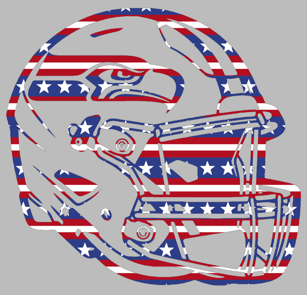 Seattle Seahawks Football Helmet Stars & Stripes USA American Flag Vinyl Decal PICK SIZE