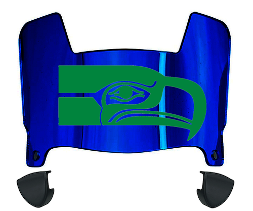 Seattle Seahawks Retro Throwback Mini Football Helmet Visor Shield w/ Clips - PICK VISOR & LOGO COLOR