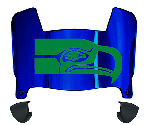 Seattle Seahawks Retro Throwback Mini Football Helmet Visor Shield w/ Clips - PICK VISOR & LOGO COLOR