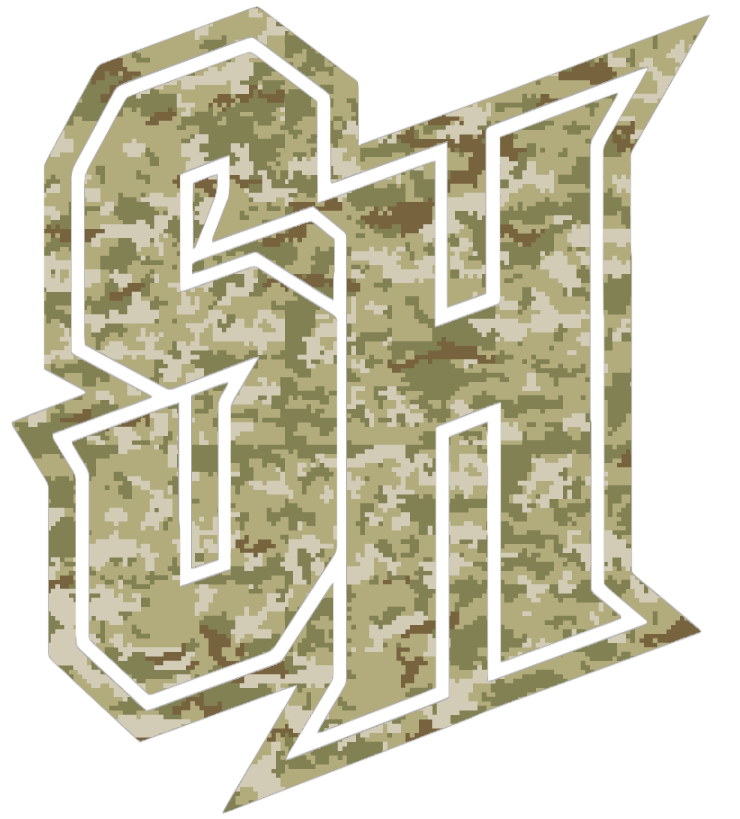 Seton Hall Pirates SH Logo Salute to Service Camouflage Camo Vinyl Decal PICK SIZE