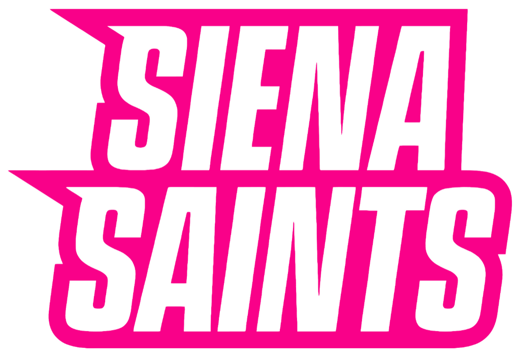 Siena Saints Hot Pink Team Name Logo Premium DieCut Vinyl Decal PICK SIZE