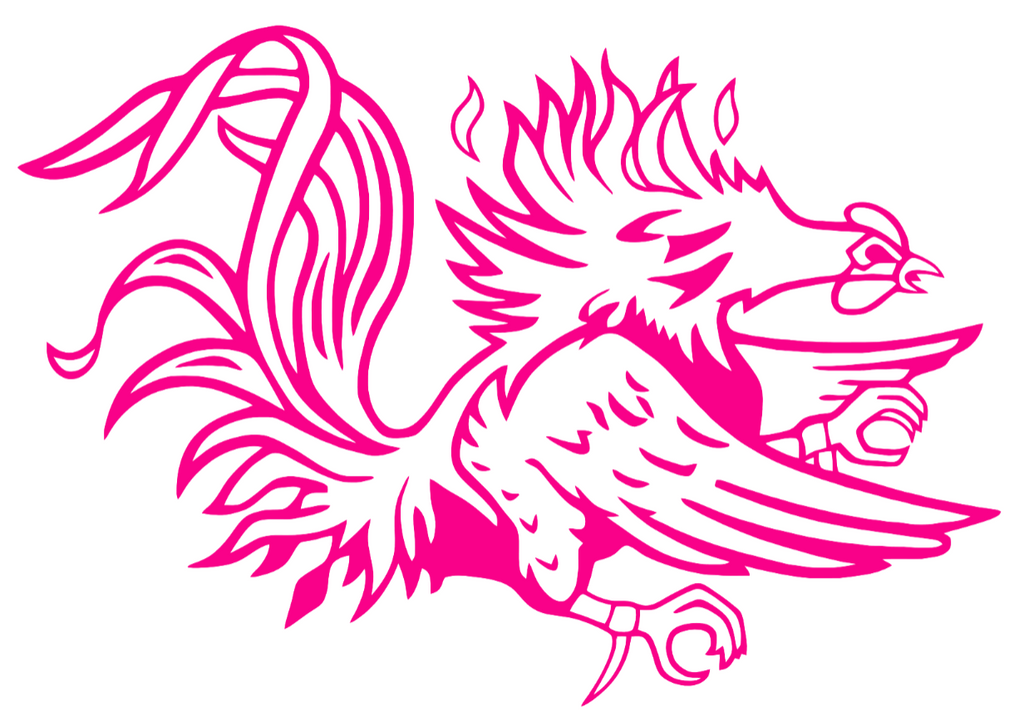 South Carolina Gamecocks Hot Pink Mascot Logo Premium DieCut Vinyl Decal PICK SIZE