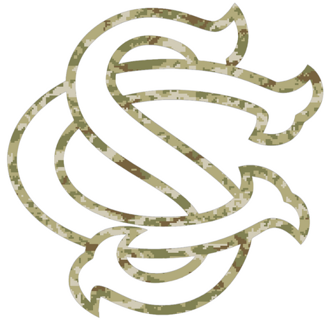 South Carolina Gamecocks SC Logo Salute to Service Camouflage Camo Vinyl Decal PICK SIZE