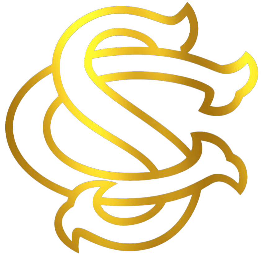South Carolina Gamecocks GOLD CHROME MIRROR SC Logo Premium DieCut Vinyl Decal PICK SIZE