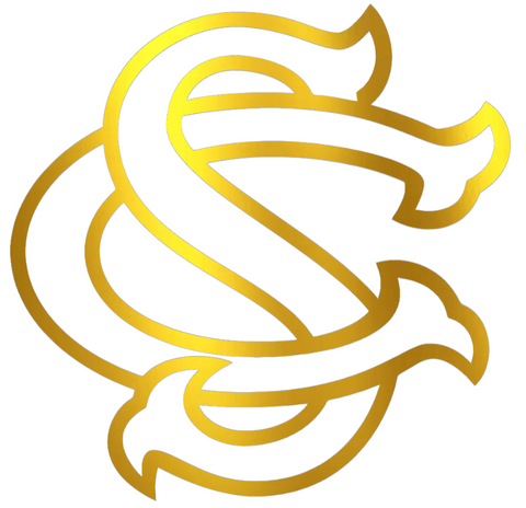 South Carolina Gamecocks GOLD CHROME MIRROR SC Logo Premium DieCut Vinyl Decal PICK SIZE