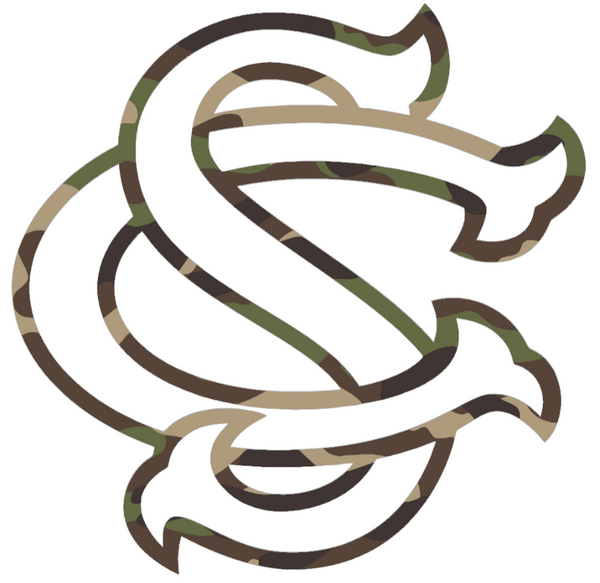 South Carolina Gamecocks Woodland Camo Camouflage SC Logo Premium DieCut Vinyl Decal PICK SIZE