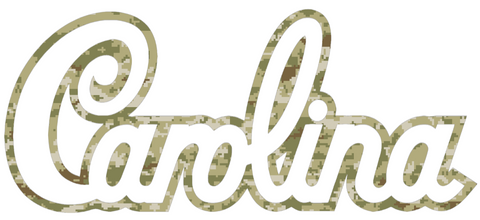 South Carolina Gamecocks Script Logo Salute to Service Camouflage Camo Vinyl Decal PICK SIZE