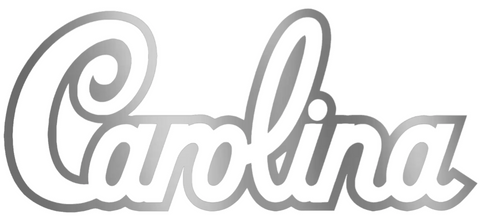 South Carolina Gamecocks SILVER CHROME MIRROR Script Logo Premium DieCut Vinyl Decal PICK SIZE