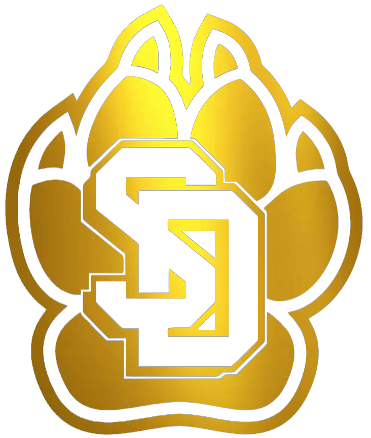 South Dakota Coyotes GOLD CHROME MIRROR Team Logo Premium DieCut Vinyl Decal PICK SIZE