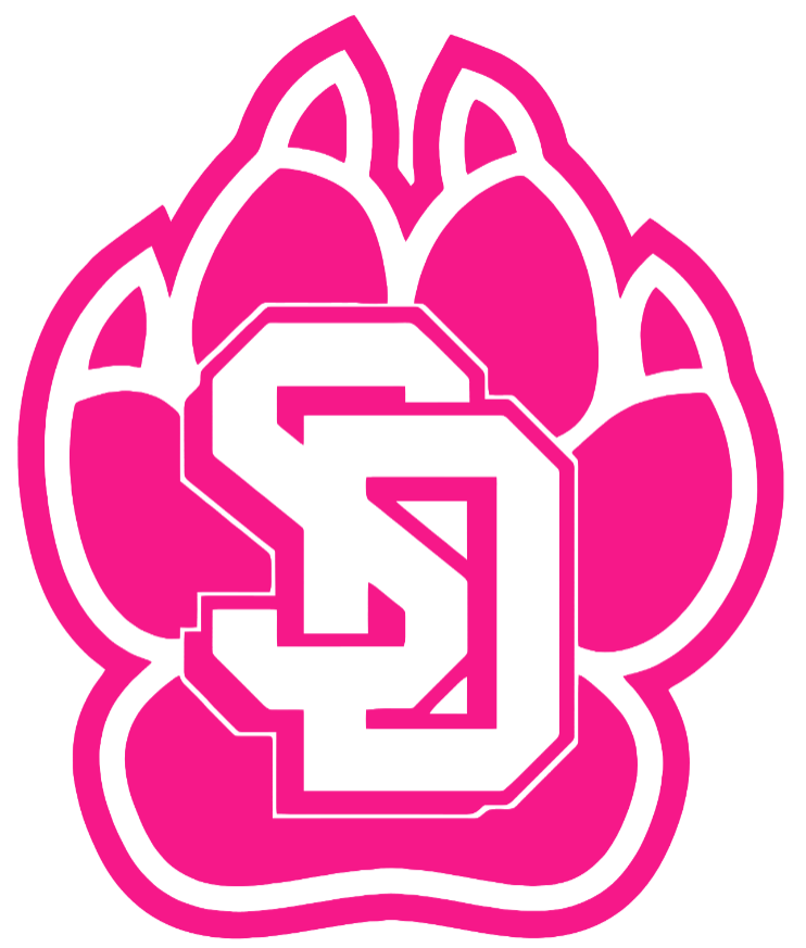 South Dakota Coyotes Hot Pink Team Logo Premium DieCut Vinyl Decal PICK SIZE