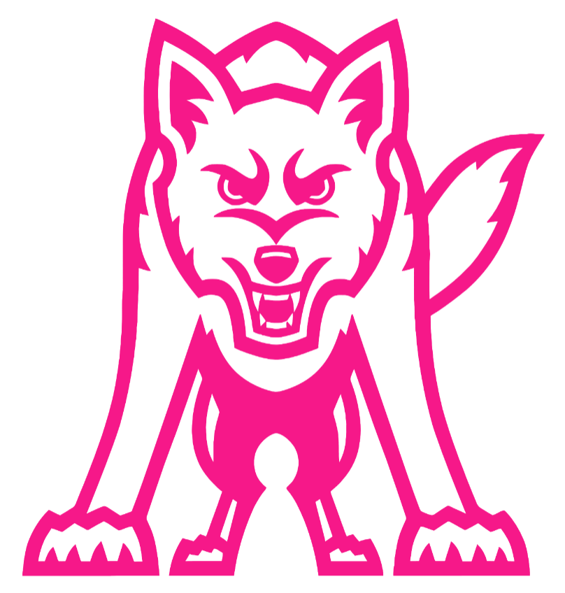 South Dakota Coyotes Hot Pink Retro Throwback Logo Premium DieCut Vinyl Decal PICK SIZE
