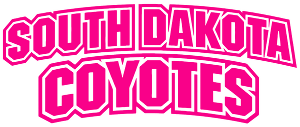 South Dakota Coyotes Hot Pink Team Name Logo Premium DieCut Vinyl Decal PICK SIZE