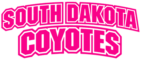 South Dakota Coyotes Hot Pink Team Name Logo Premium DieCut Vinyl Decal PICK SIZE