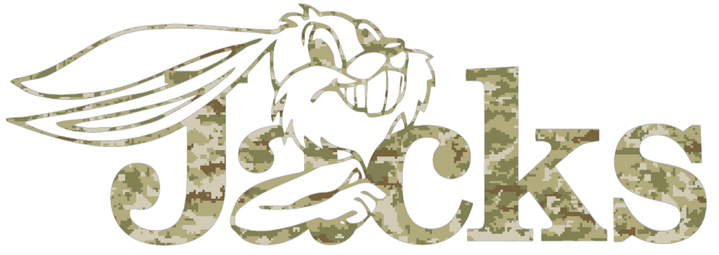 South Dakota State Jackrabbits Retro Throwback Logo Salute to Service Camouflage Camo Vinyl Decal PICK SIZE