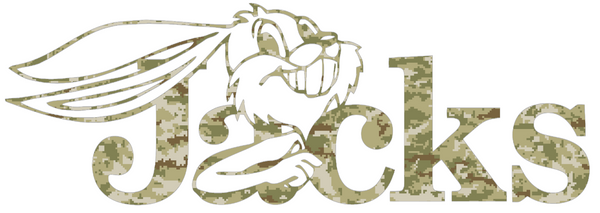 South Dakota State Jackrabbits Retro Throwback Logo Salute to Service Camouflage Camo Vinyl Decal PICK SIZE