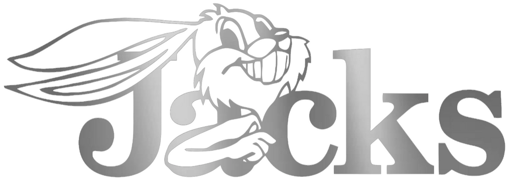 South Dakota State Jackrabbits SILVER CHROME MIRROR Retro Throwback Logo Premium DieCut Vinyl Decal PICK SIZE