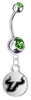 South Florida Bulls Silver Swarovski Belly Button Navel Ring - Customize Gem Colors