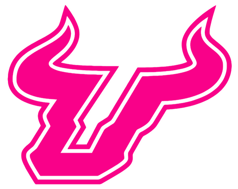South Florida Bulls Hot Pink Team Logo Premium DieCut Vinyl Decal PICK SIZE