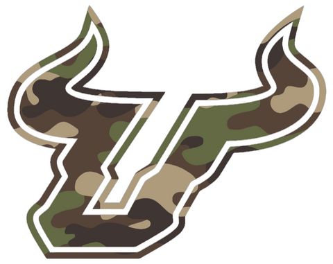 South Florida Bulls Woodland Camo Camouflage Team Logo Premium DieCut Vinyl Decal PICK SIZE