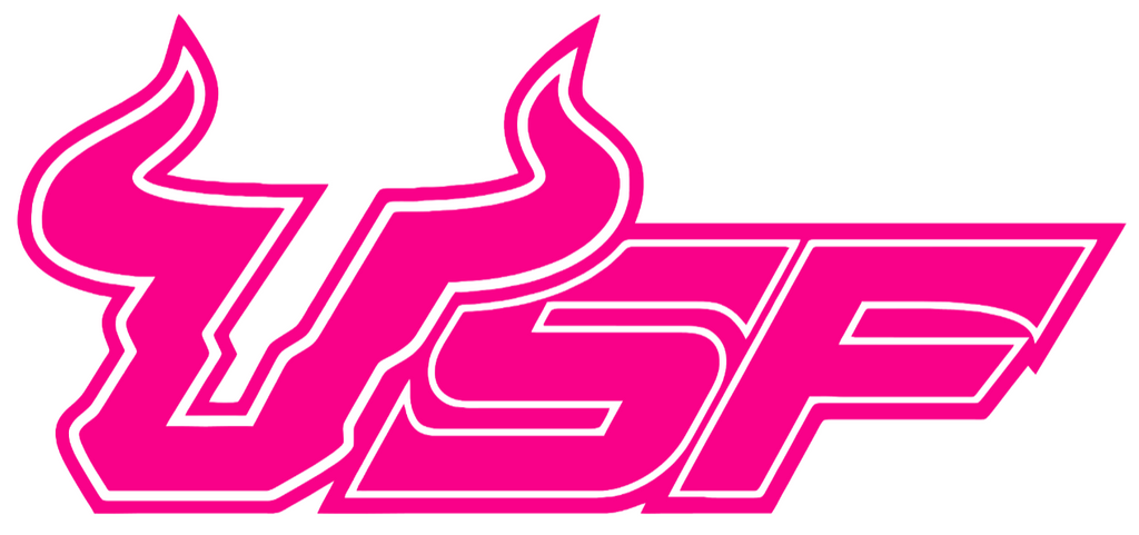 South Florida Bulls Hot Pink USF Logo Premium DieCut Vinyl Decal PICK SIZE