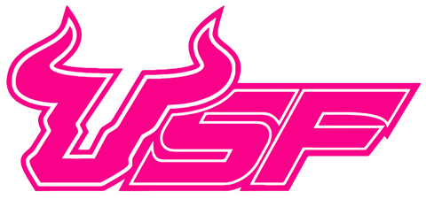 South Florida Bulls Hot Pink USF Logo Premium DieCut Vinyl Decal PICK SIZE