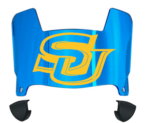 Southern Jaguars Mini Football Helmet Visor Shield w/ Clips - PICK VISOR & LOGO COLOR