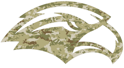 Southern Miss Golden Eagles Team Logo Salute to Service Camouflage Camo Vinyl Decal PICK SIZE