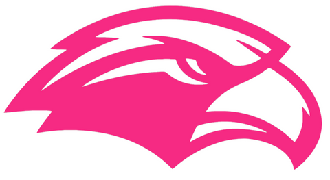 Southern Miss Golden Eagles HOT PINK Team Logo Premium DieCut Vinyl Decal PICK SIZE