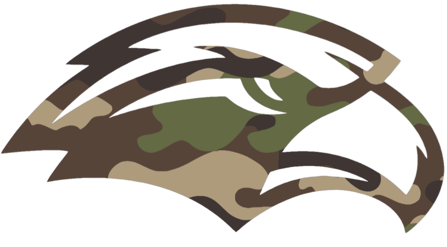 Southern Miss Golden Eagles Woodland Camo Camouflage Team Logo Premium DieCut Vinyl Decal PICK SIZE