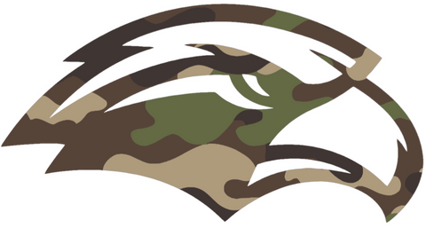 Southern Miss Golden Eagles Woodland Camo Camouflage Team Logo Premium DieCut Vinyl Decal PICK SIZE