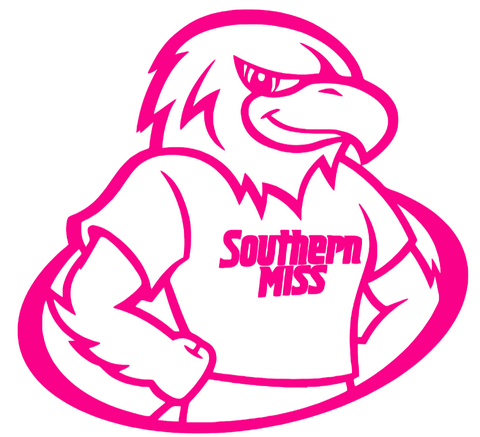 Southern Miss Golden Eagles Hot Pink Seymour Mascot Logo Premium DieCut Vinyl Decal PICK SIZE