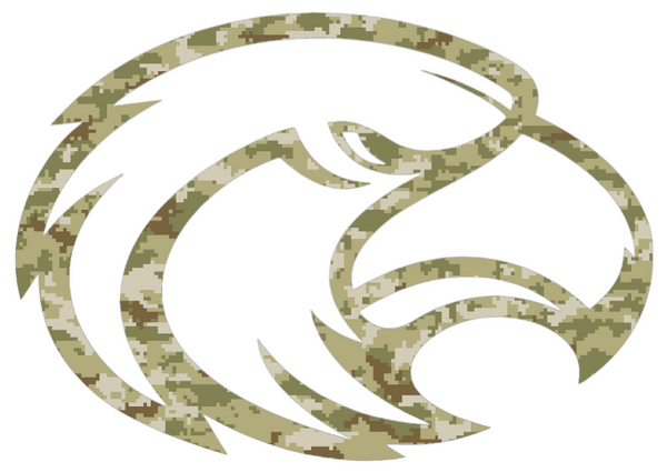 Southern Miss Golden Eagles Retro Throwback Logo Salute to Service Camouflage Camo Vinyl Decal PICK SIZE