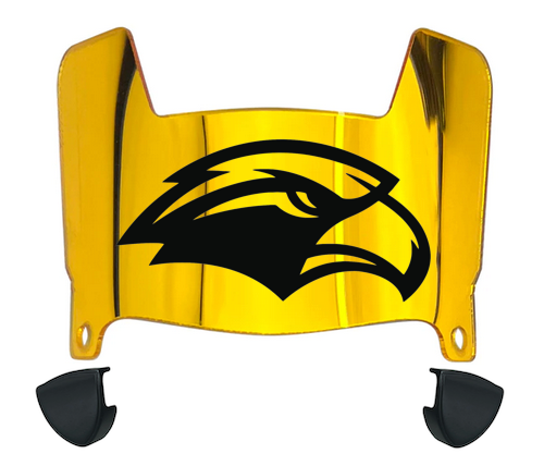 Southern Miss Golden Eagles Mini Football Helmet Visor Shield w/ Clips - PICK VISOR & LOGO COLOR