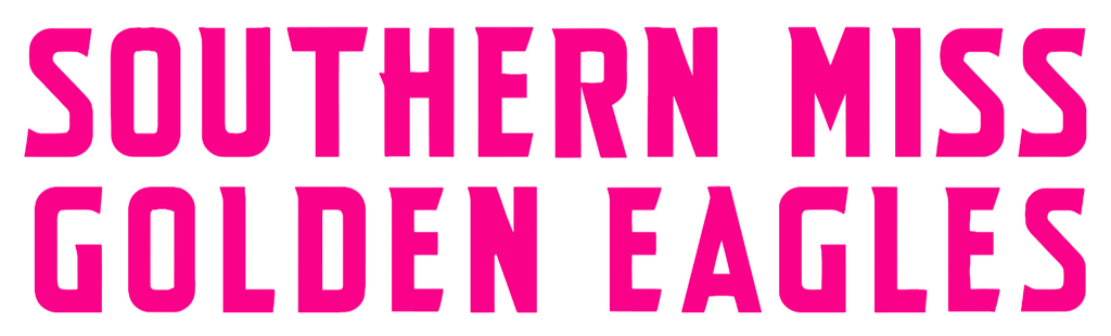 Southern Miss Golden Eagles Hot Pink Team Name Logo Premium DieCut Vinyl Decal PICK SIZE