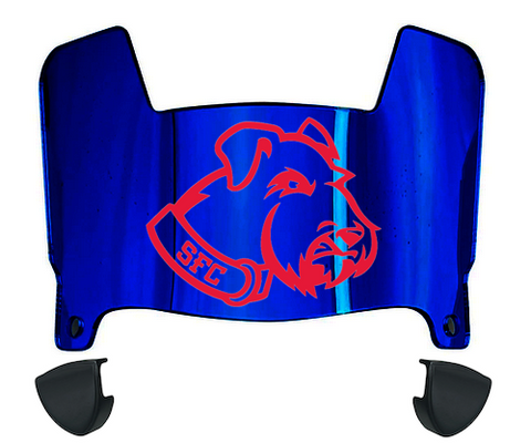 St Francis Terriers Mini Football Helmet Visor Shield w/ Clips - PICK VISOR & LOGO COLOR