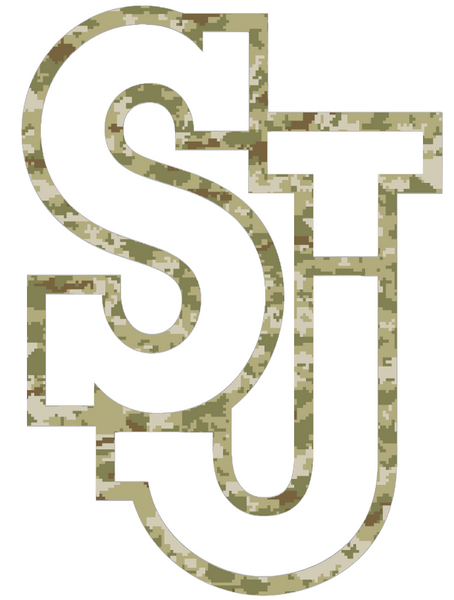 St Johns Red Storm Team Logo Salute to Service Camouflage Camo Vinyl Decal PICK SIZE
