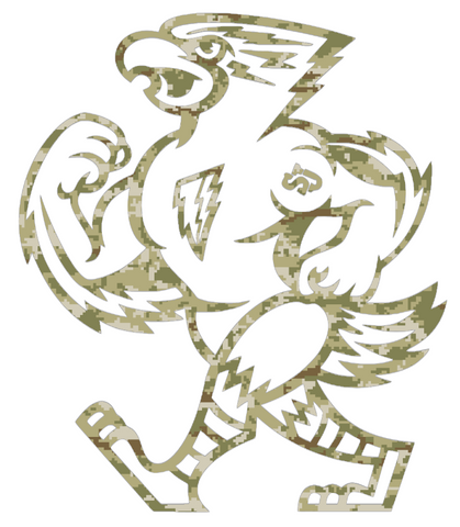 St Johns Red Storm Mascot Logo Salute to Service Camouflage Camo Vinyl Decal PICK SIZE