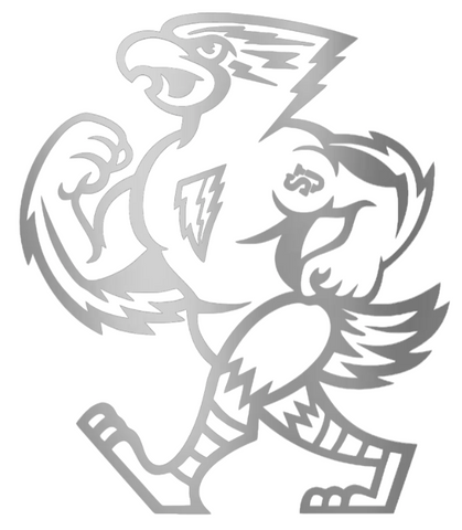 St Johns Red Storm SILVER CHROME MIRROR Mascot Logo Premium DieCut Vinyl Decal PICK SIZE