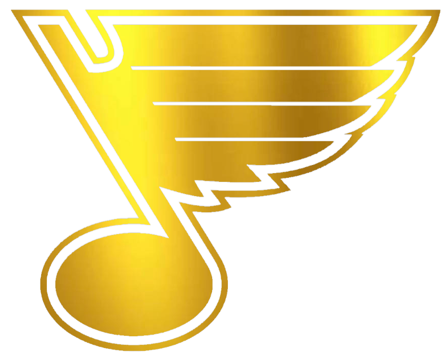 St Louis Blues GOLD CHROME MIRROR Team Logo Premium DieCut Vinyl Decal PICK SIZE