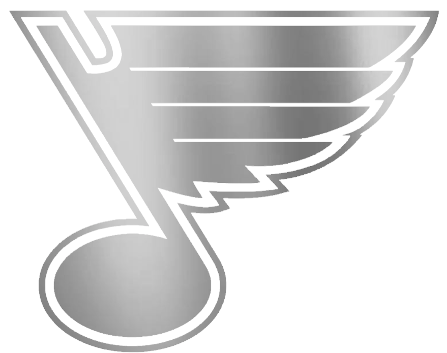 St Louis Blues SILVER CHROME MIRROR Team Logo Premium DieCut Vinyl Decal PICK SIZE