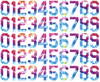 St Louis Cardinals Baseball Helmet Jersey Style Vinyl Number Decal Sheet Set of 50 #0-9 - Pick Color & Size