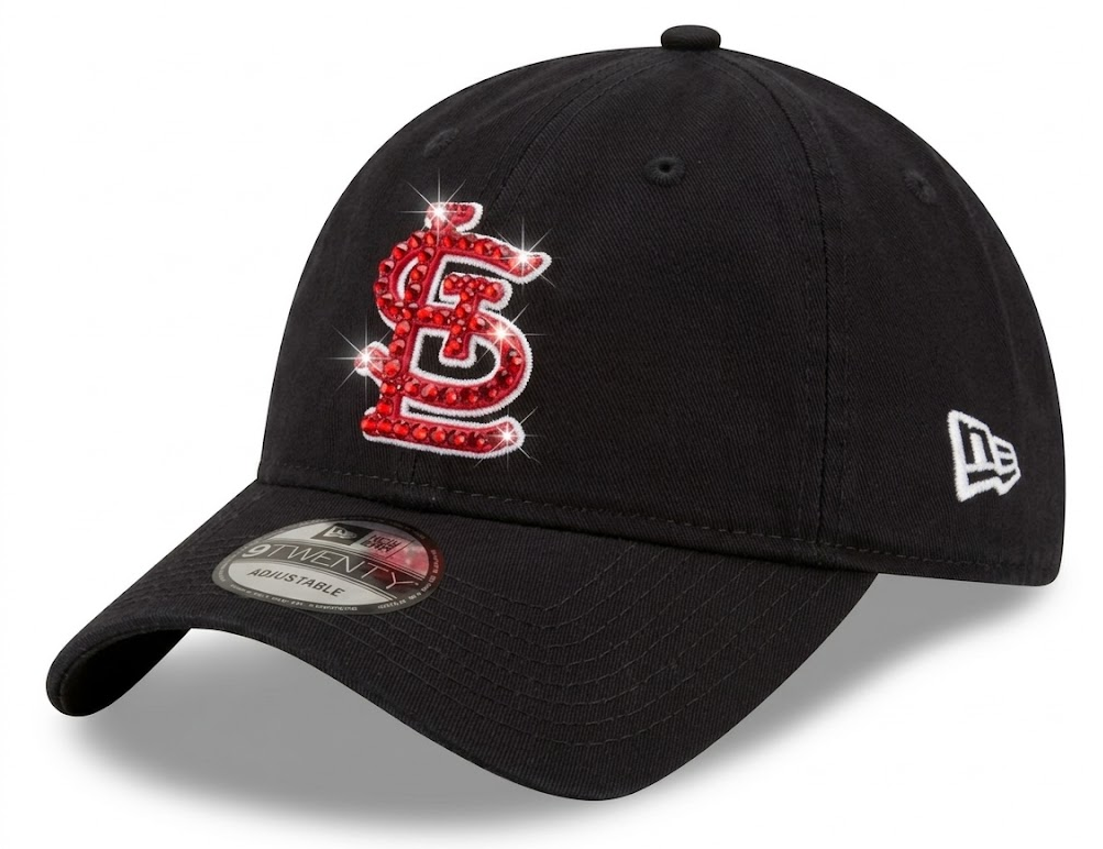 St Louis Cardinals Swarovski Crystal Bling Womens Navy Blue New Era Adjustable Hat