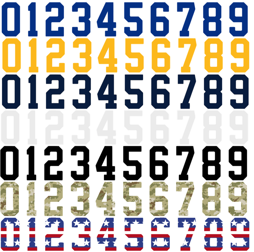 St Louis Blues Helmet Jersey Style Vinyl Number Decal Sheet Set of 50 #0-9 - Pick Color & Size