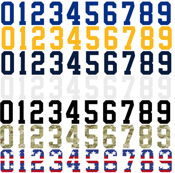 St Louis Blues Helmet Jersey Style Vinyl Number Decal Sheet Set of 50 #0-9 - Pick Color & Size