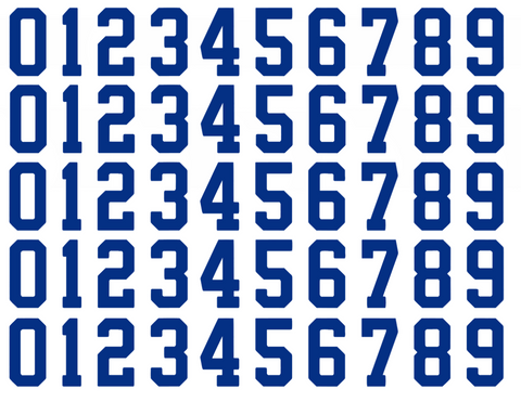 St Louis Blues Helmet Jersey Style Vinyl Number Decal Sheet Set of 50 #0-9 - Pick Color & Size