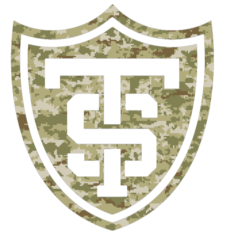 St Thomas Tommies Team Logo Salute to Service Camouflage Camo Vinyl Decal PICK SIZE