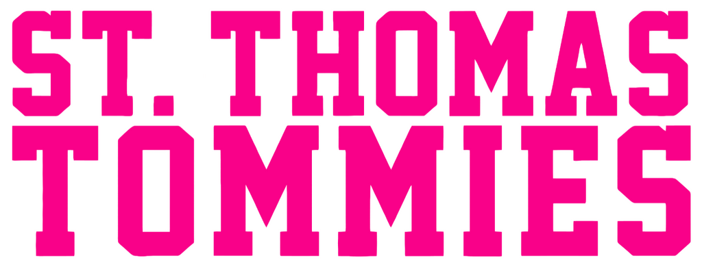 St Thomas Tommies Hot Pink Team Name Logo Premium DieCut Vinyl Decal PICK SIZE