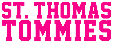 St Thomas Tommies Hot Pink Team Name Logo Premium DieCut Vinyl Decal PICK SIZE