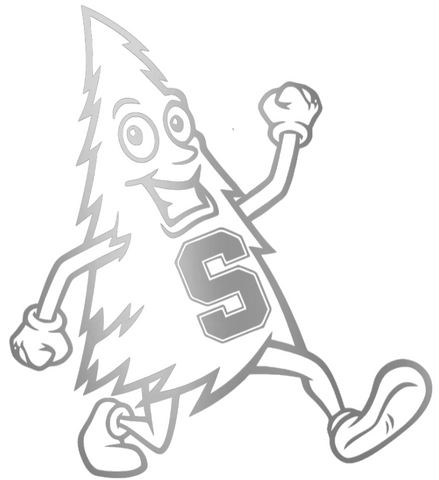 Stanford Cardinal SILVER CHROME MIRROR Tree Mascot Logo Premium DieCut Vinyl Decal PICK SIZE