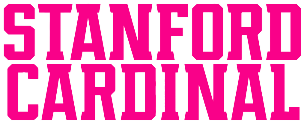 Stanford Cardinal Hot Pink Team Name Logo Premium DieCut Vinyl Decal PICK SIZE
